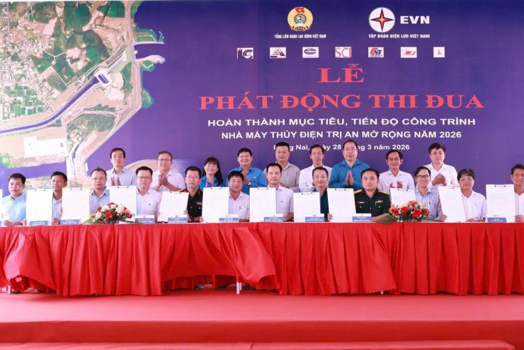 PHÁT ĐỘNG THI ĐUA ĐẨY NHANH TIẾN ĐỘ DỰ ÁN THỦY ĐIỆN TRỊ AN MỞ RỘNG