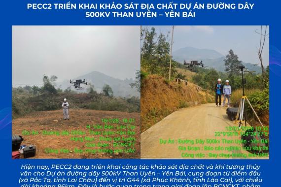 PECC2 TRIỂN KHAI KHẢO SÁT ĐỊA CHẤT DỰ ÁN ĐƯỜNG DÂY 500KV THAN UYÊN – YÊN BÁI