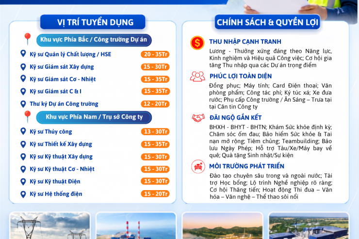 PECC2 TUYỂN DỤNG | KIẾN TẠO SỰ NGHIỆP CÙNG CÁC DỰ ÁN BẮC – NAM