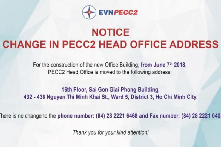 Notice of change in PECC2 office address